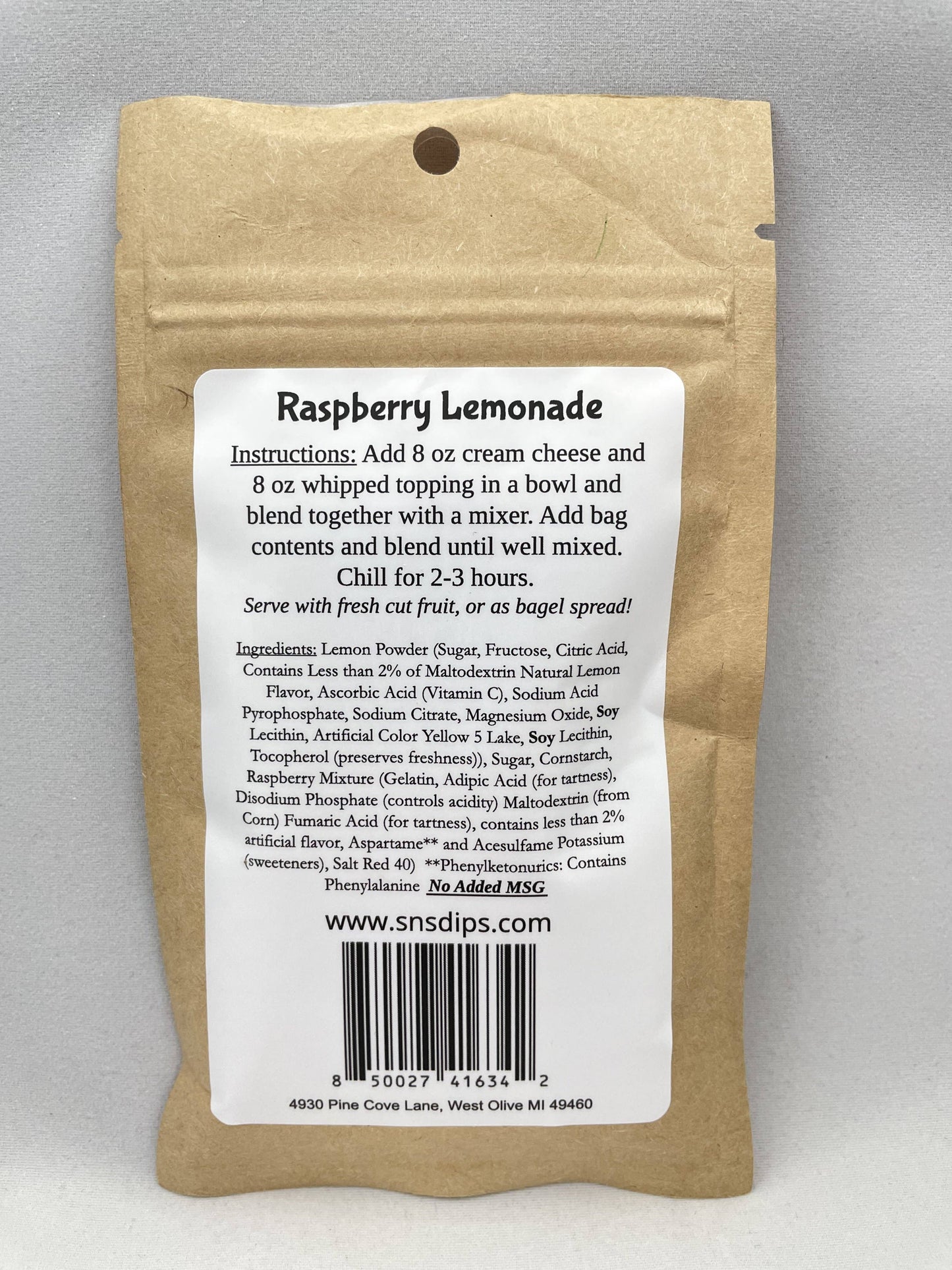 SnS Dips - Raspberry Lemonade Dip Mix