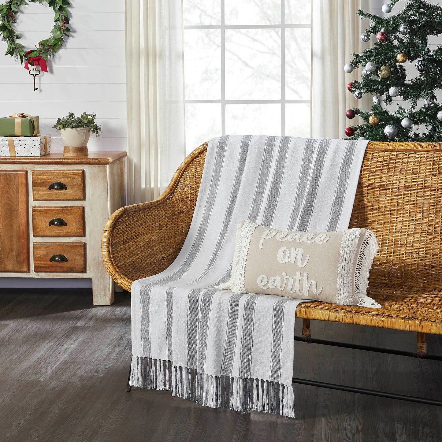 Grain Sack Stripe Woven Throw 50x60