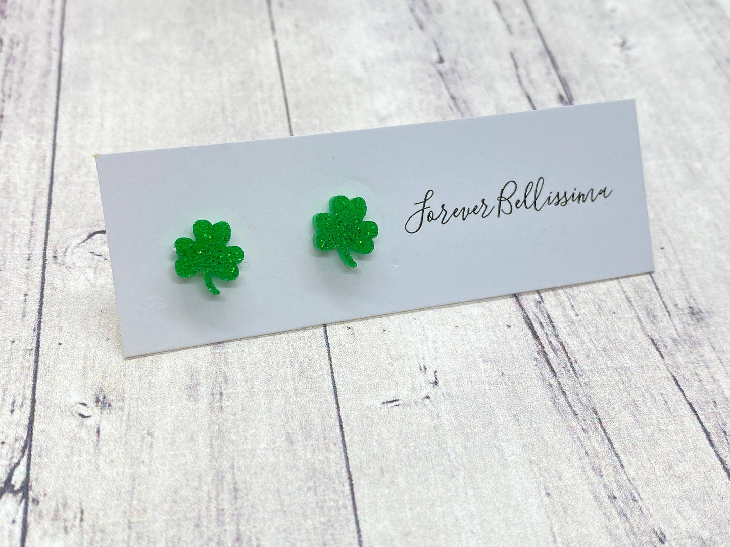 St. Patrick's Day Stud Earrings | Clover Stud Earrings | Shamrock Stud Earrings | St Patrick's Day Earrings | Acrylic Earrings |