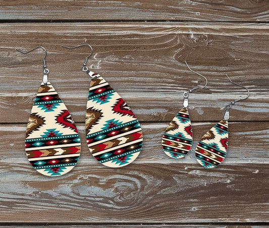 Colorful Aztec earrings.