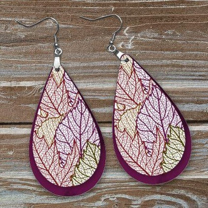 COLORFUL FALL LEAF EARRING