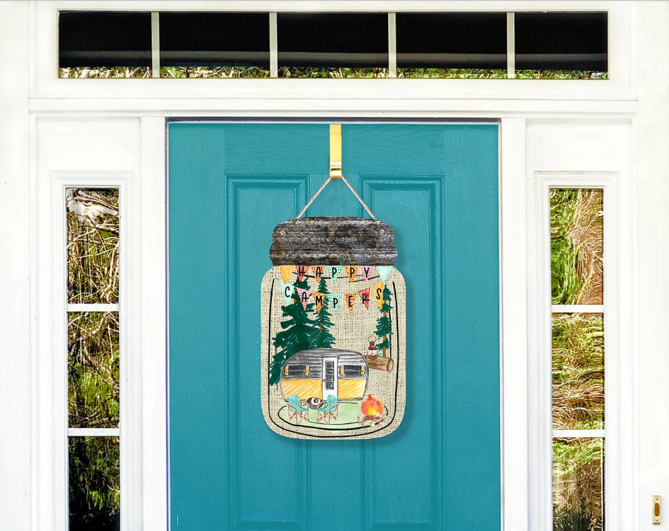 HAPPY CAMPERS MASON JAR SIGN