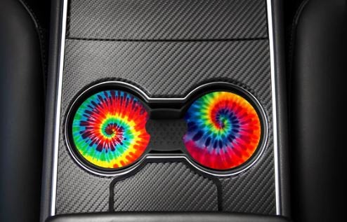 TIE DYE CAR COASTERS