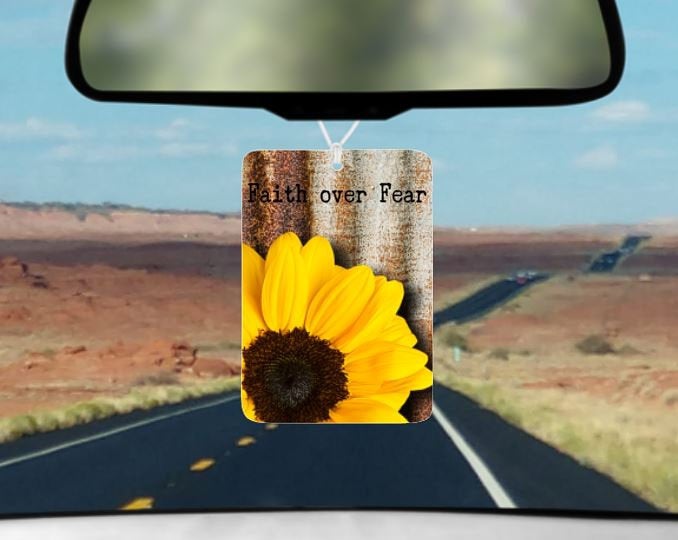 SUNFLOWER FAITH OVER FEAR AIR FRESHENER