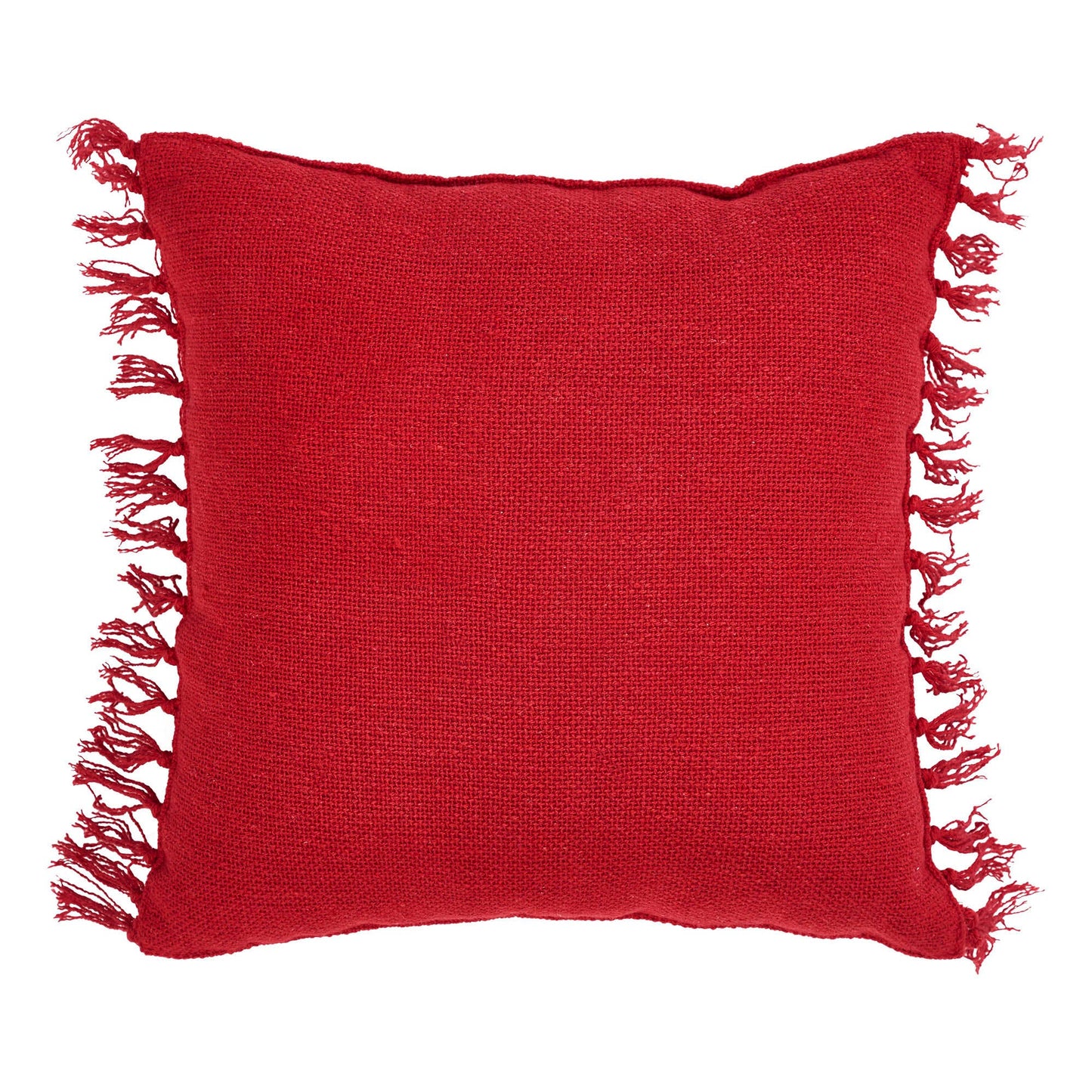 Arendal Red Stripe Pillow Fringed