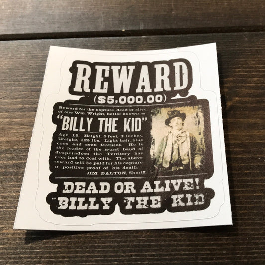 Billy The Kid Reward Sticker