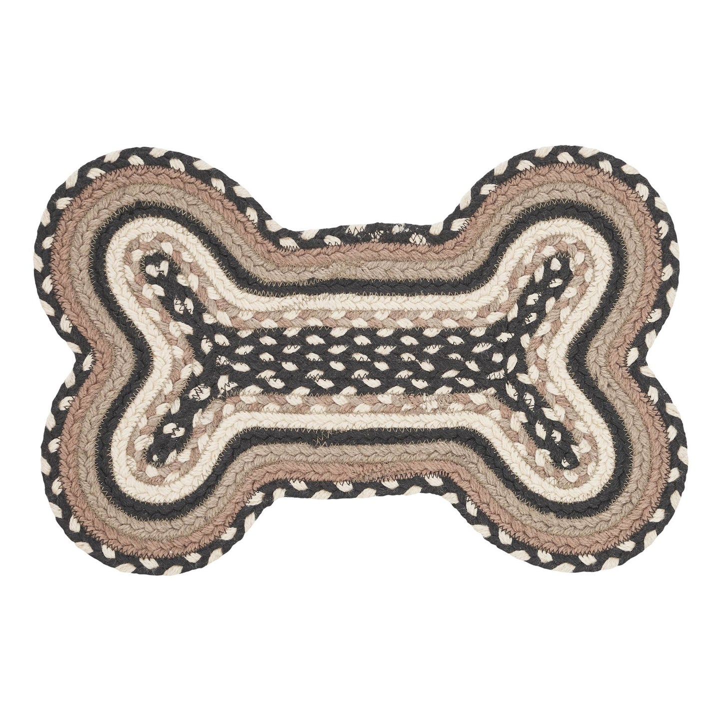 Sawyer Mill Charcoal Cream Creme Indoor/Outdoor Small Bone Rug 11.5x17.5