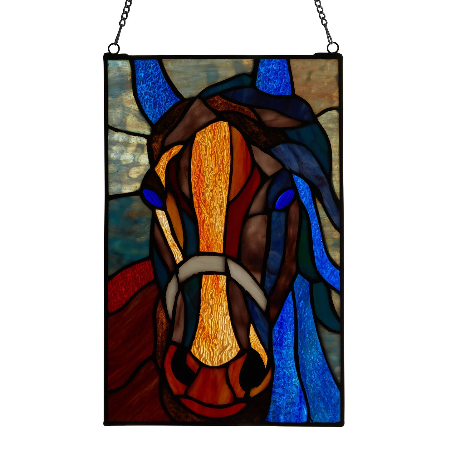 Roz Horse Stained Glass Window Panel 13"H