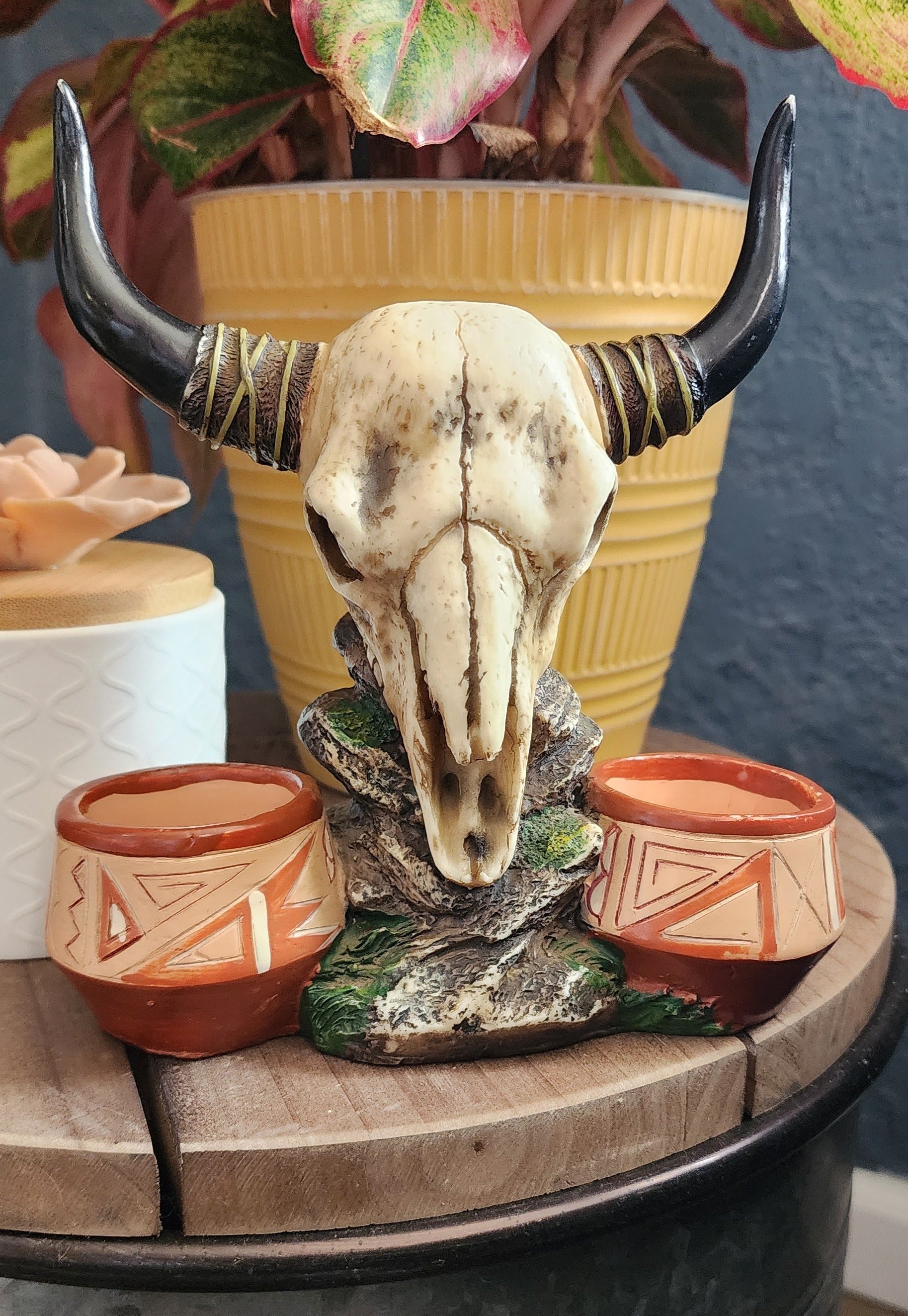 Bull Skull Candle Holder