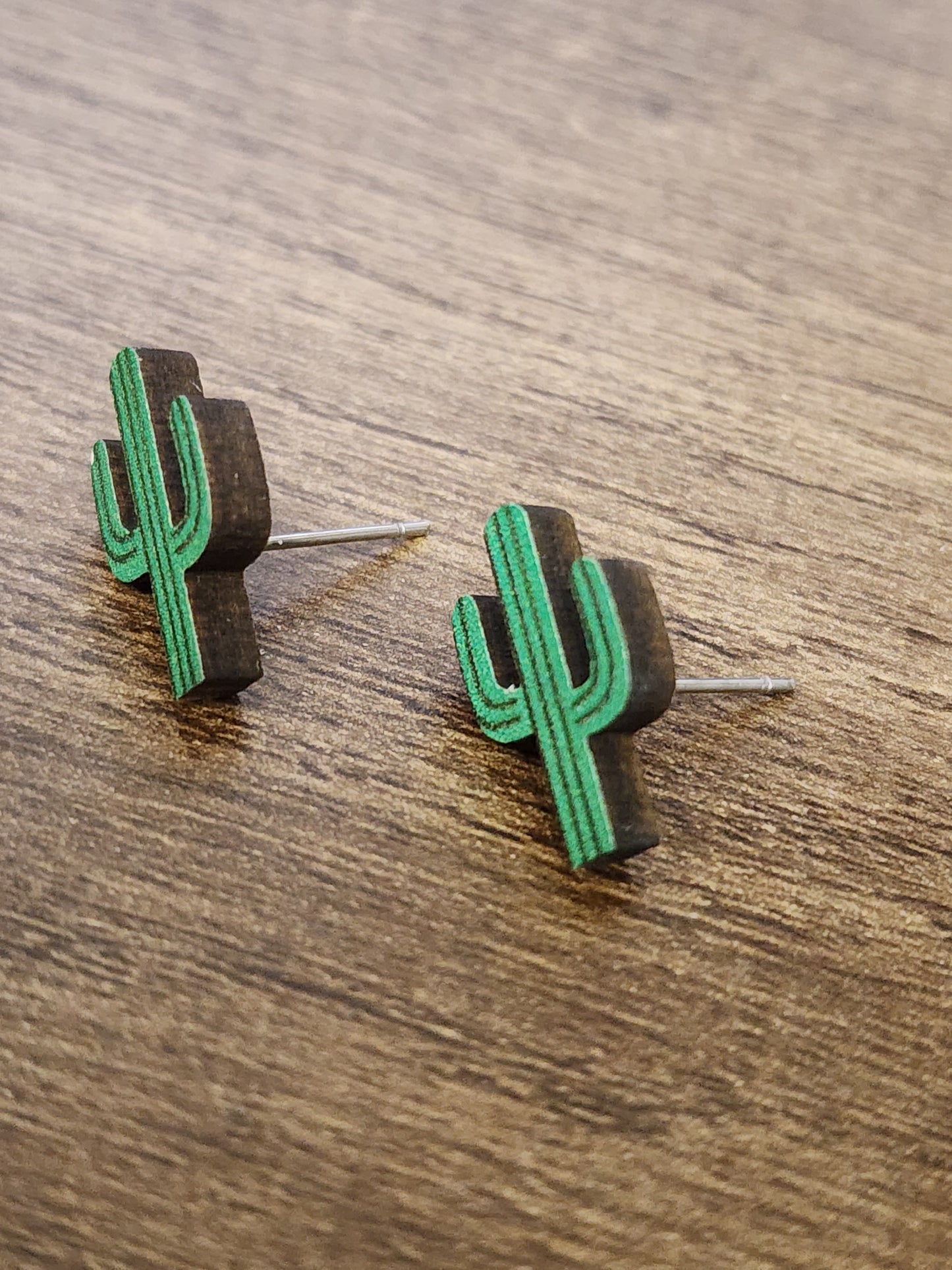 Saguaro Earrings Wooden