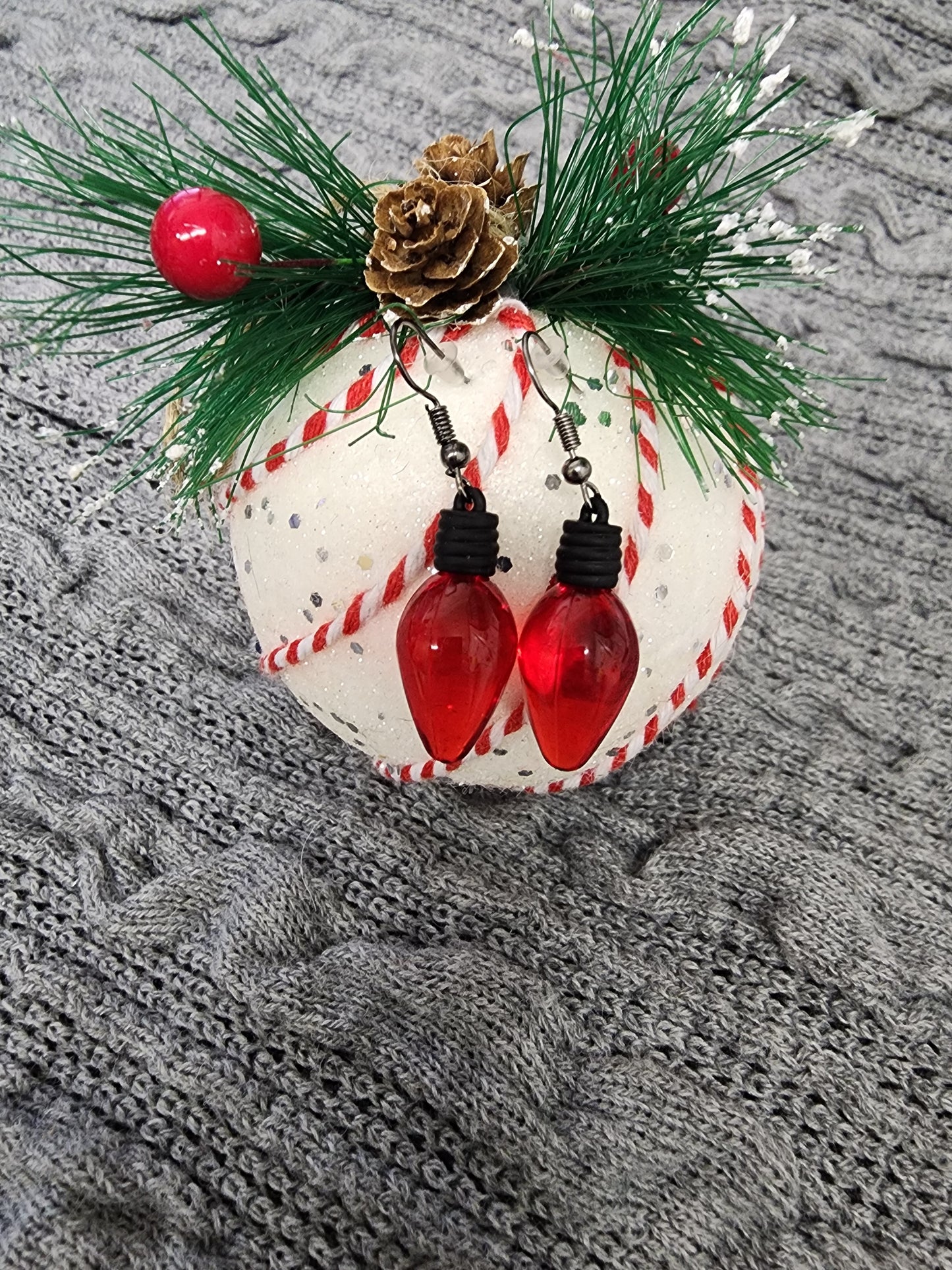 Christmas light earrings