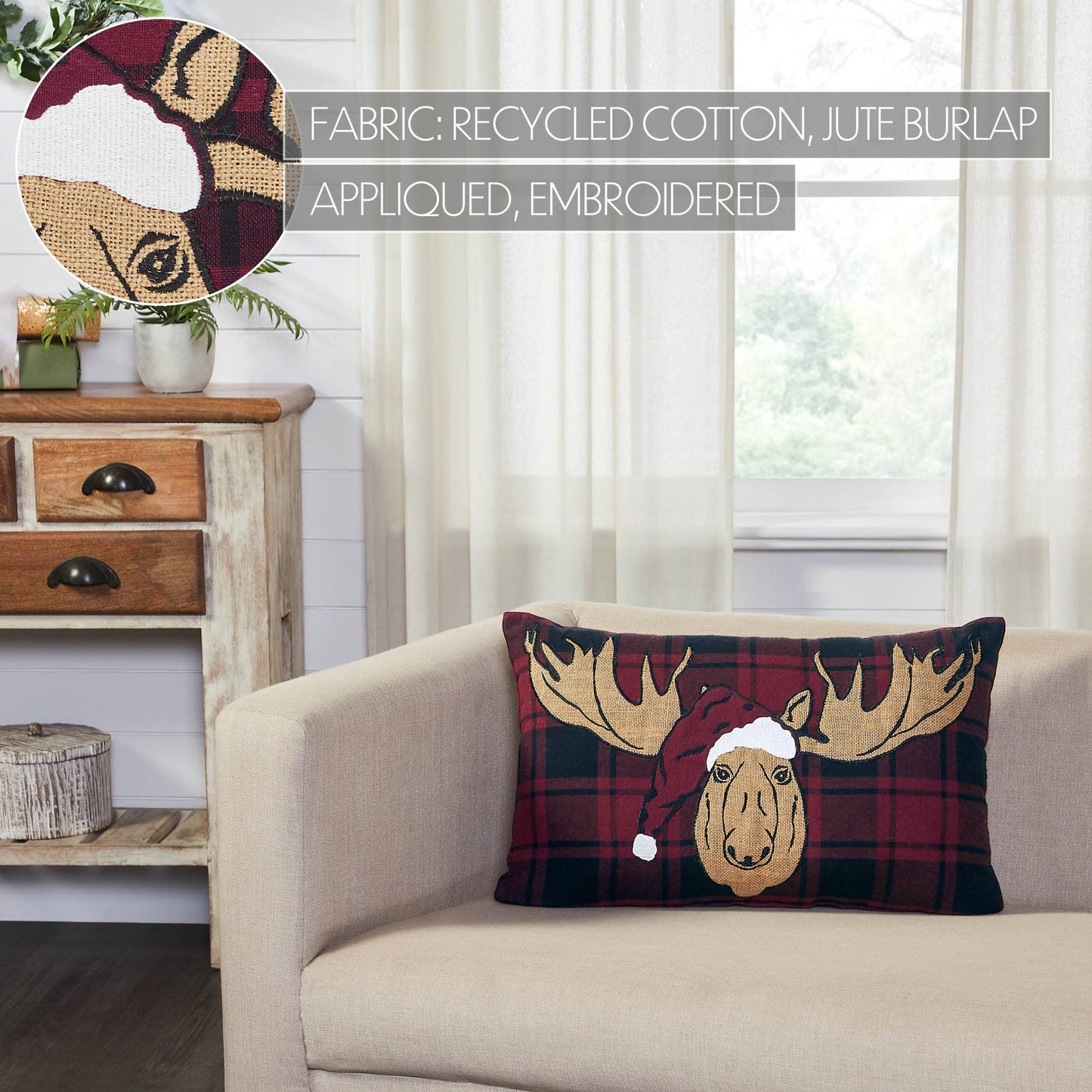 Holiday Moose Pillow 14x22