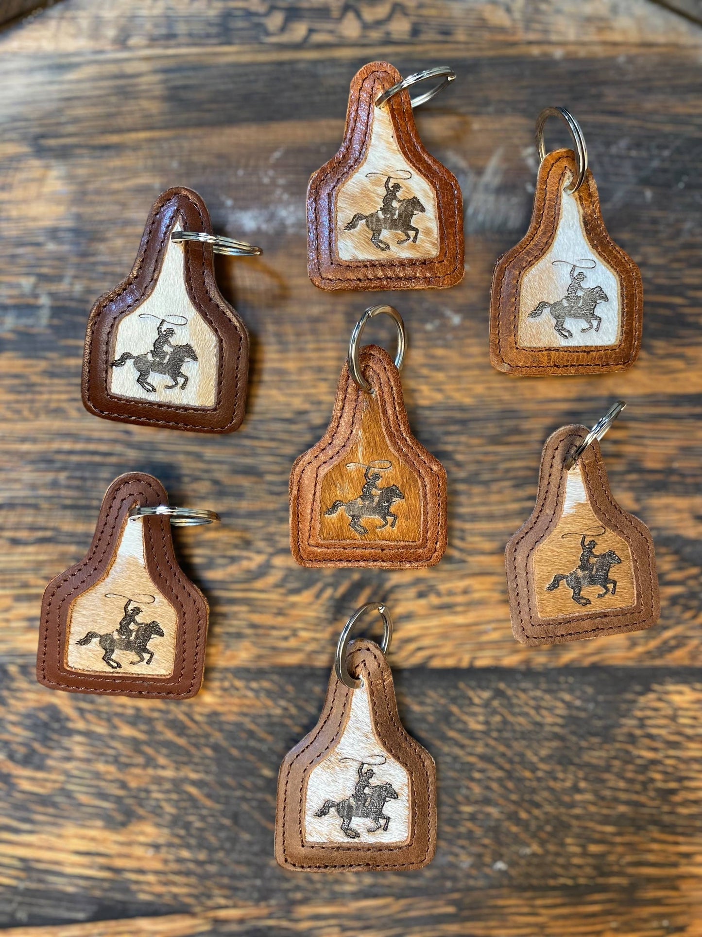 Rider Cowhide & Leather Keychain