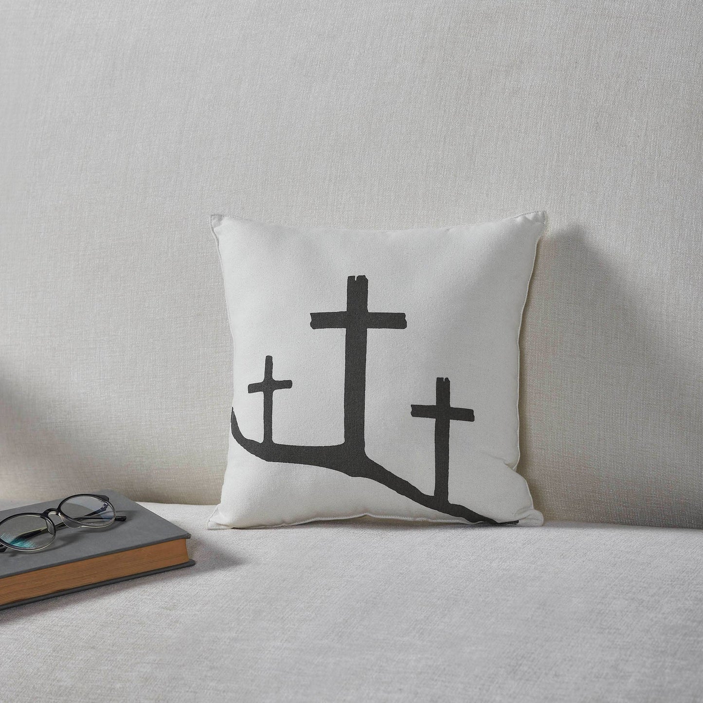 Risen 3 Crosses Pillow 12x12