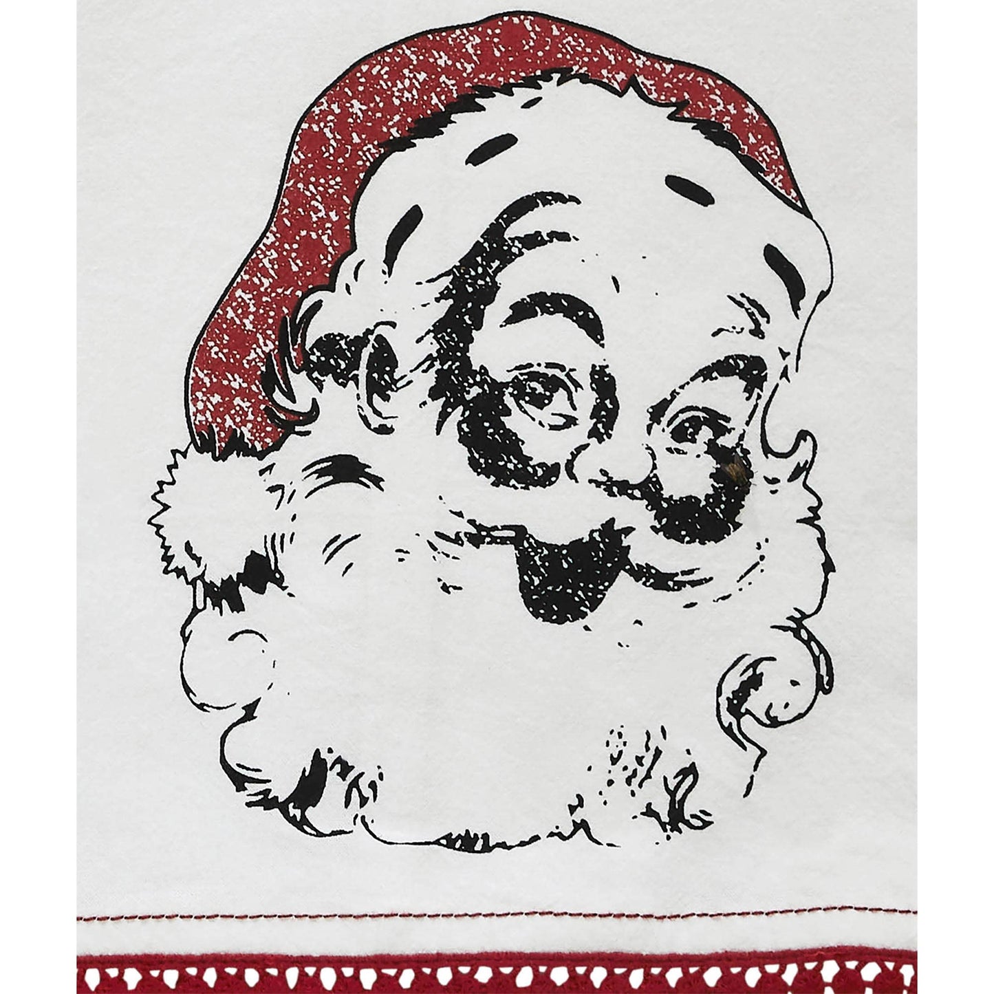 Kringle Chenille Ho Ho Ho White Muslin Tea Towel