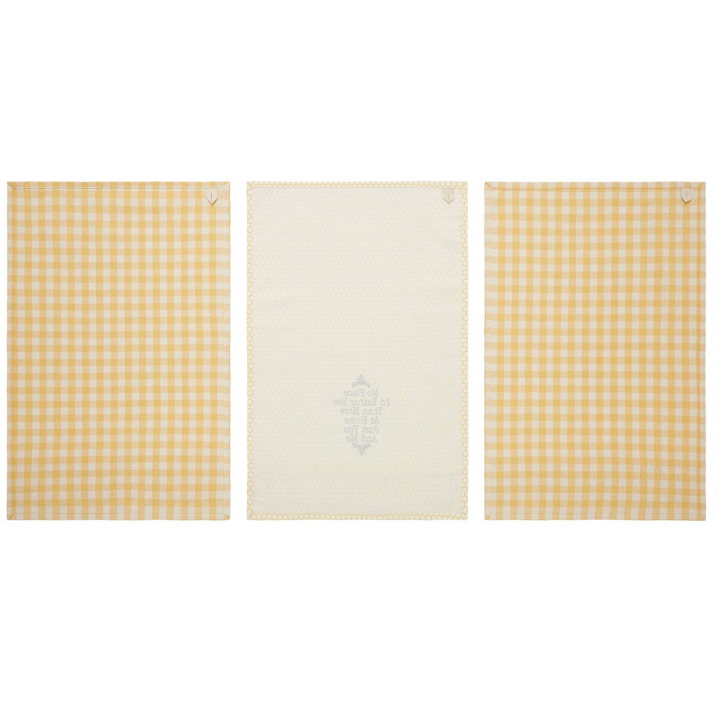 Buzzy Bees Ruffled Tea Towel Set of 3 19x28