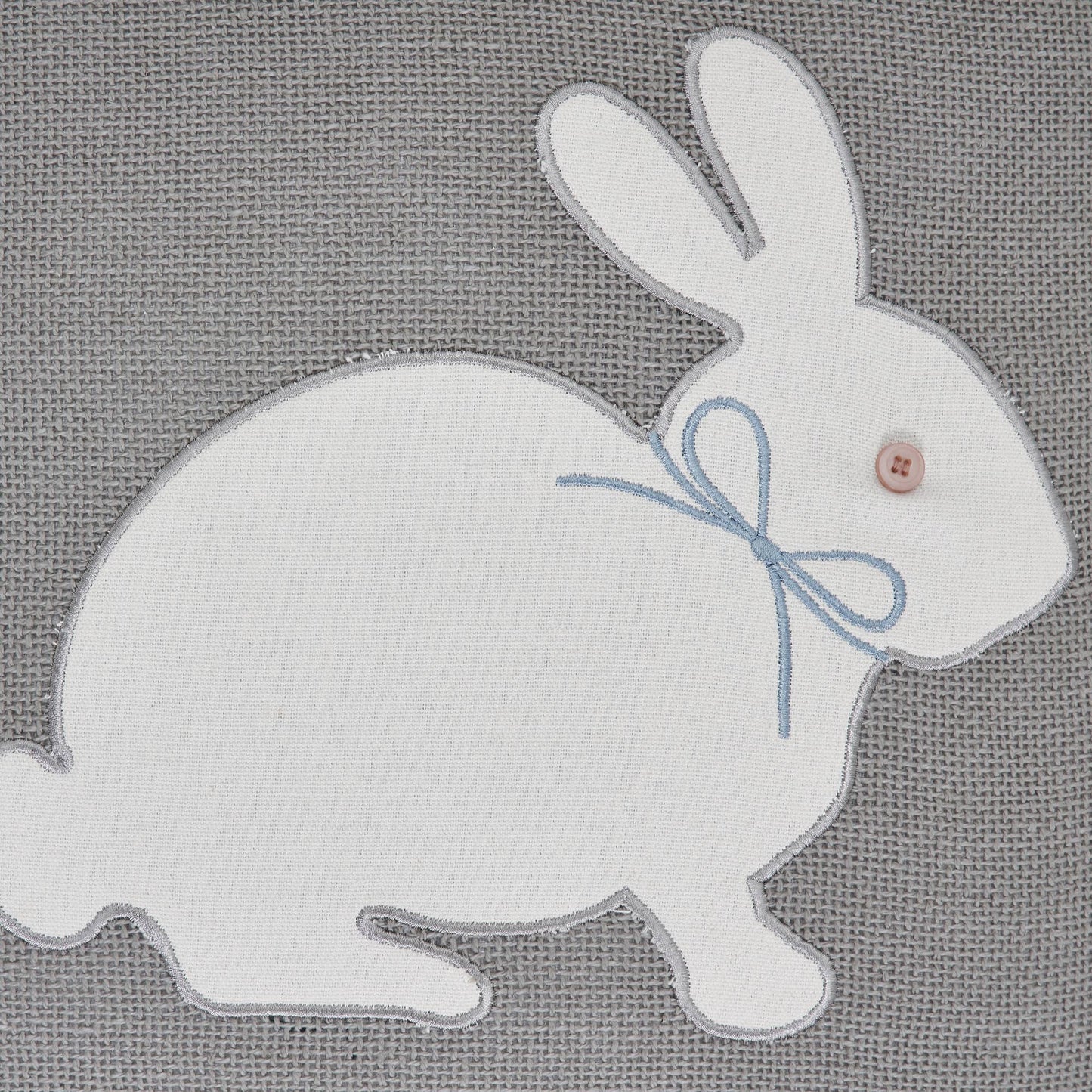 Burlap Applique Bunny Pillow 18x18