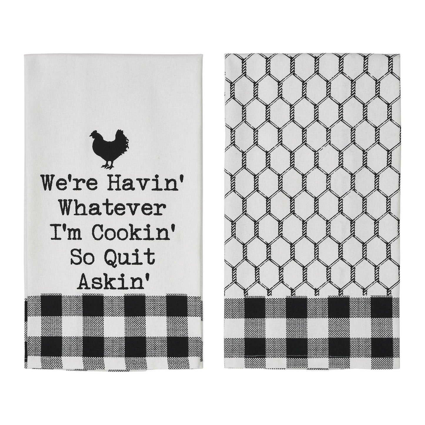 Down Home Whatever I'm Cookin Tea Towel Set of 2 19x28