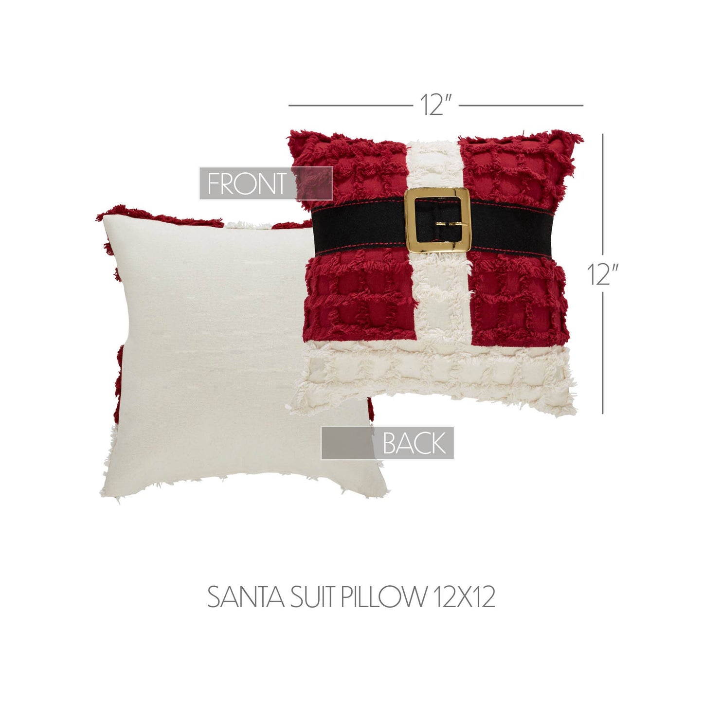 Kringle Chenille Santa Suit Pillow