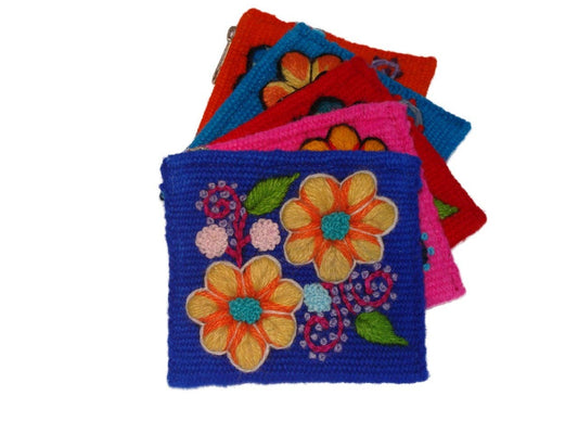 Wool Embroidered Coin Purse