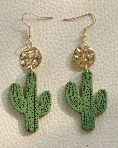 cactus earring front