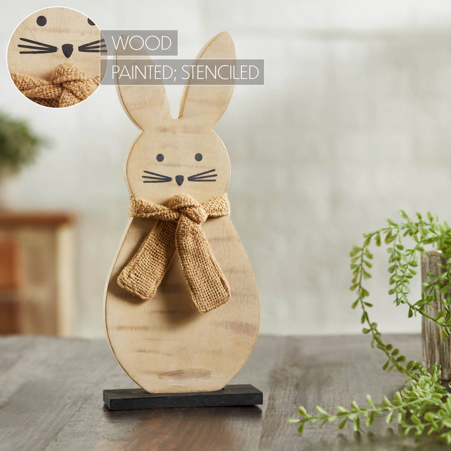 Wooden Spring Bunny 13x5.25x2.25