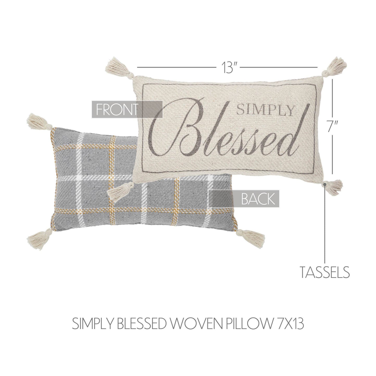 Simply Blessed Woven Pillow 7x13