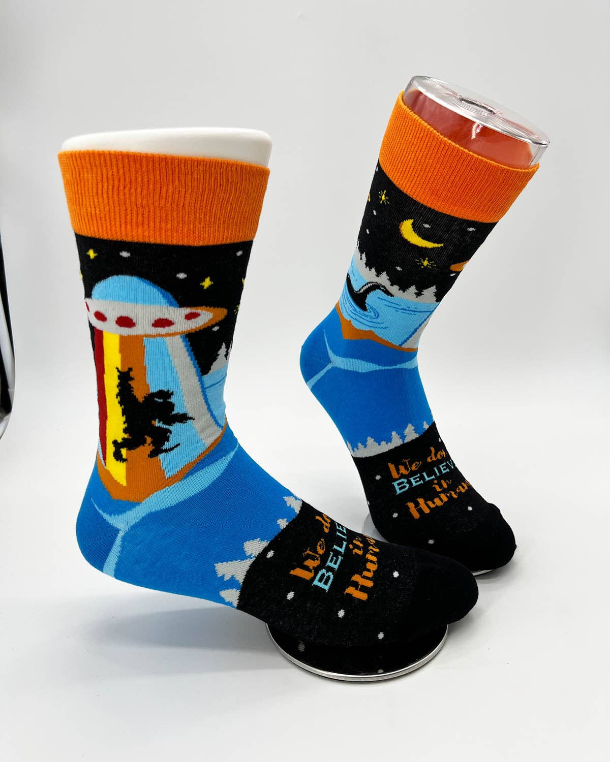 We Don't Believe in Humans Men's Novelty Crew Socks