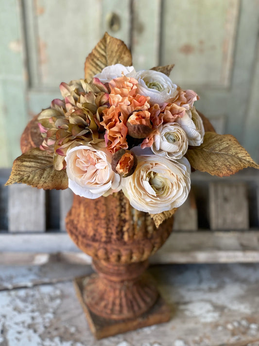 Emmeline Floral Bouquet | 14" | Fawn