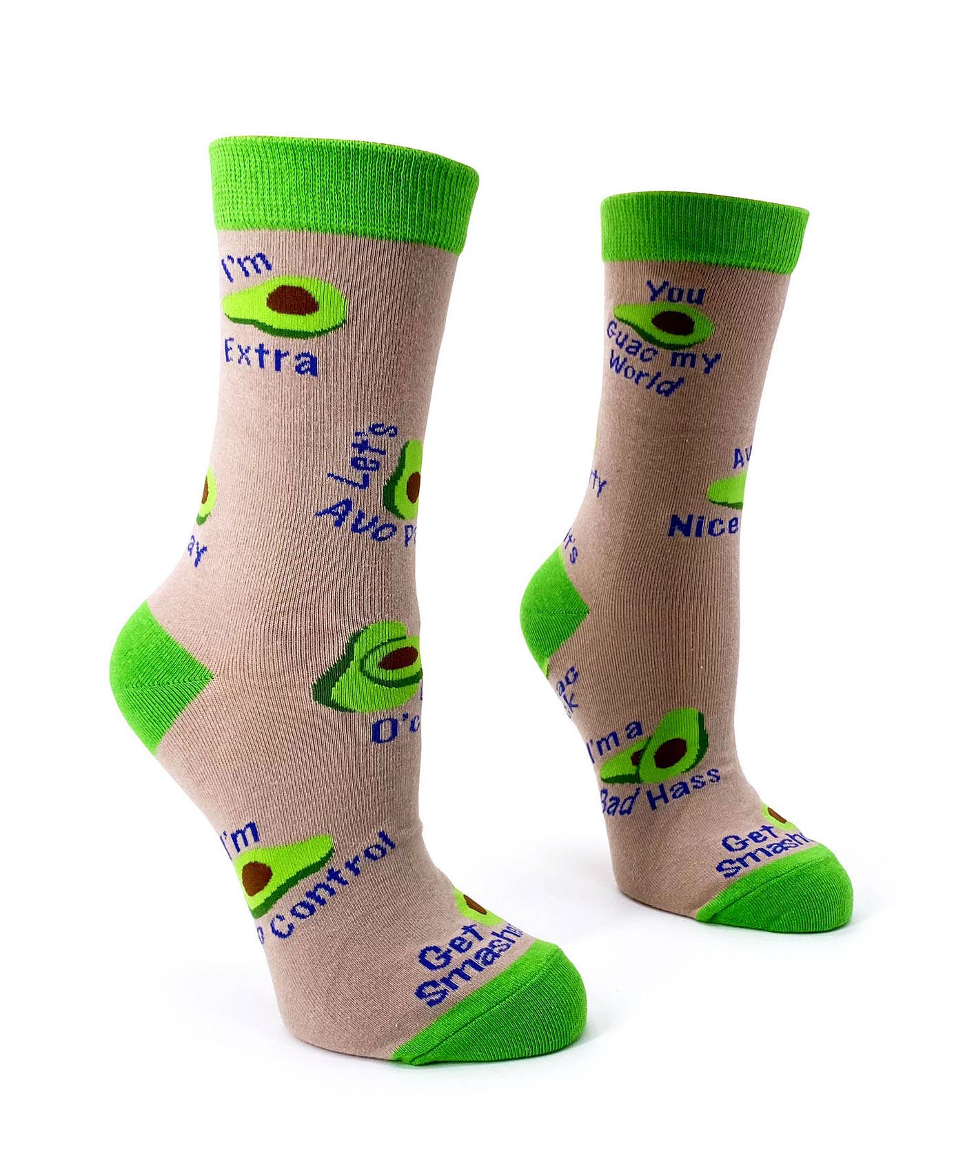 Avocado Women's Novelty Crew Socks With Funny Sayings