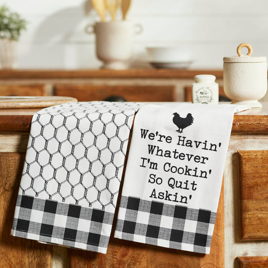 Down Home Whatever I'm Cookin Tea Towel Set of 2 19x28