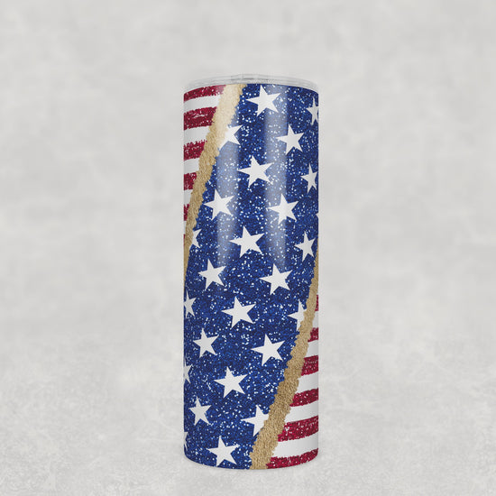 Glitter American Flag tumbler video