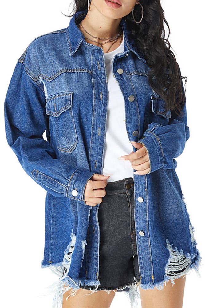 Denim Jacket Shacket Women