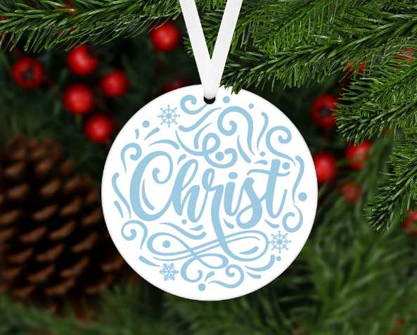 Christ Christmas ornament round