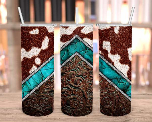 COWHIDE & TOOL LEATHER TUMBLER