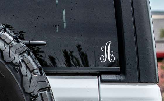 single initial decal