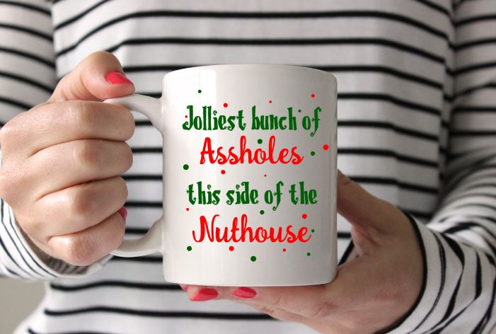 JOLLIEST BUNCH OF AS*HOLES CHRISTMAS MUG