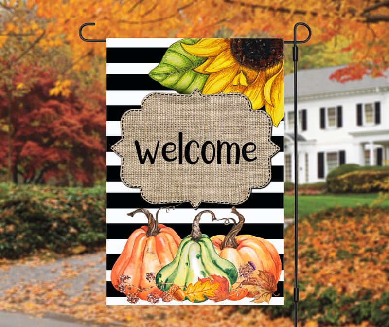 SUNFLOWER WELCOME FALL FLAG