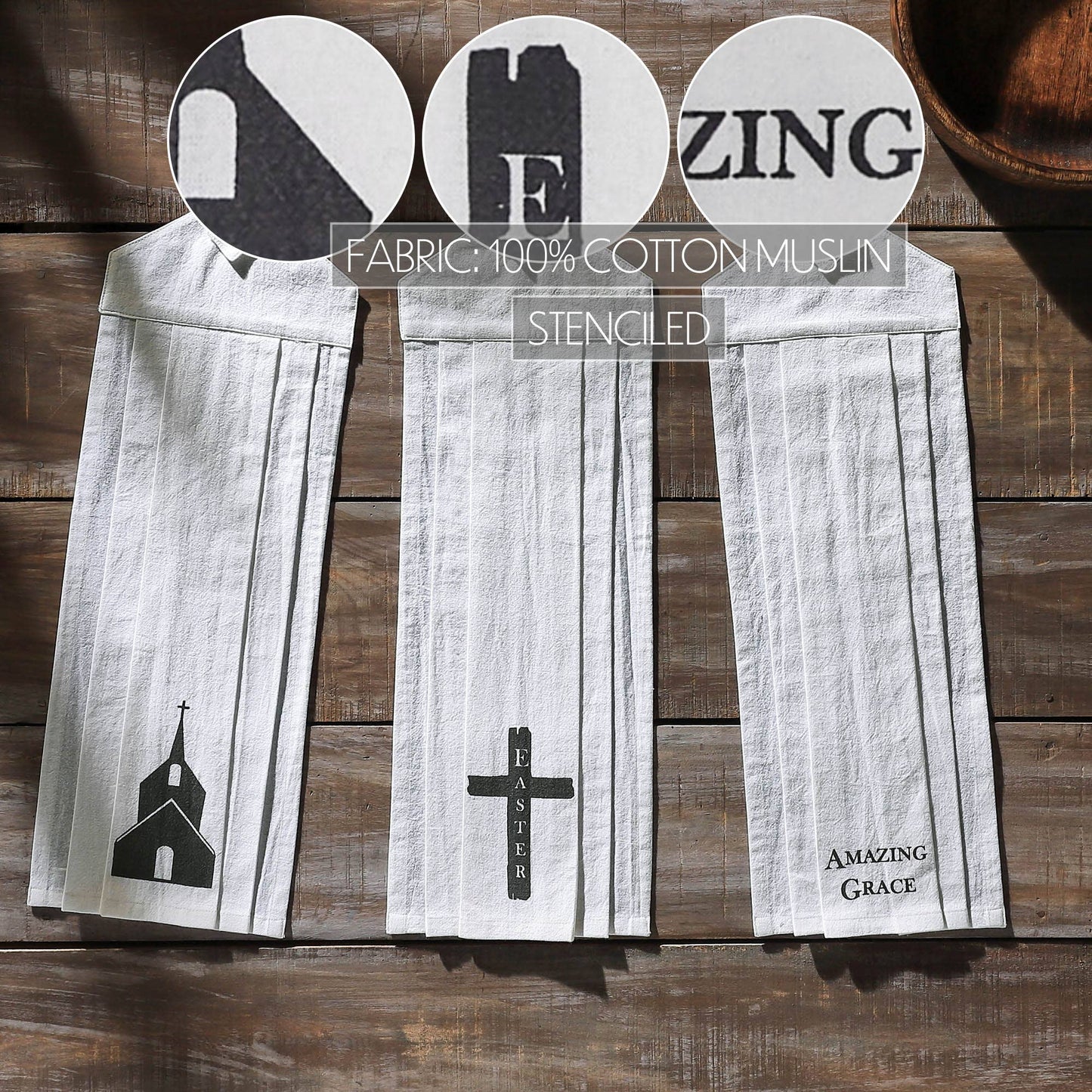 Risen Button Loop Tea Towel Set of 3