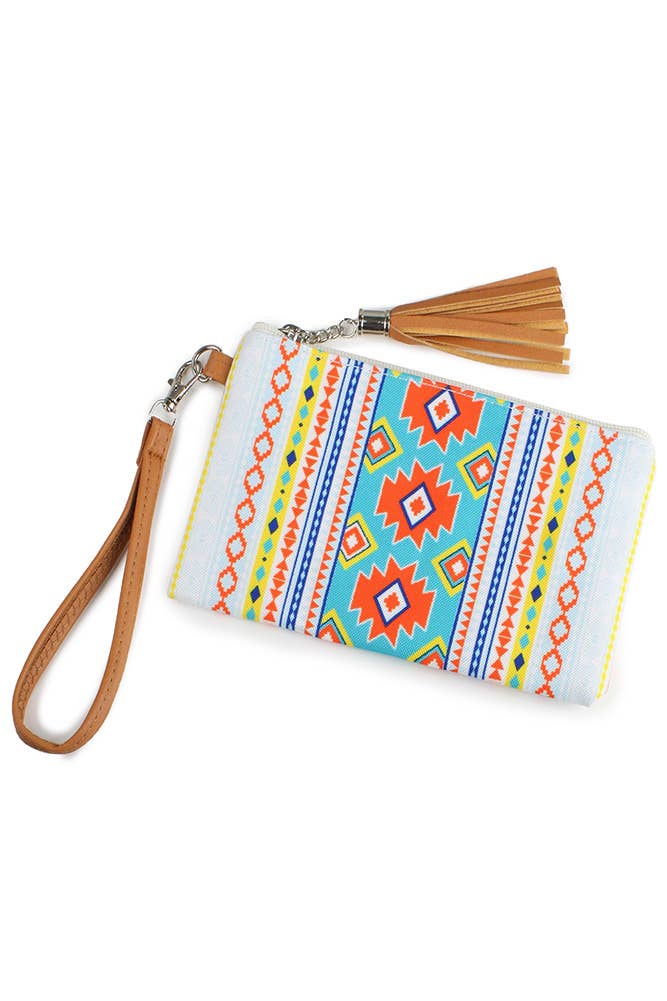 AZTEC Multi Color Wristlet Pouch Wallet