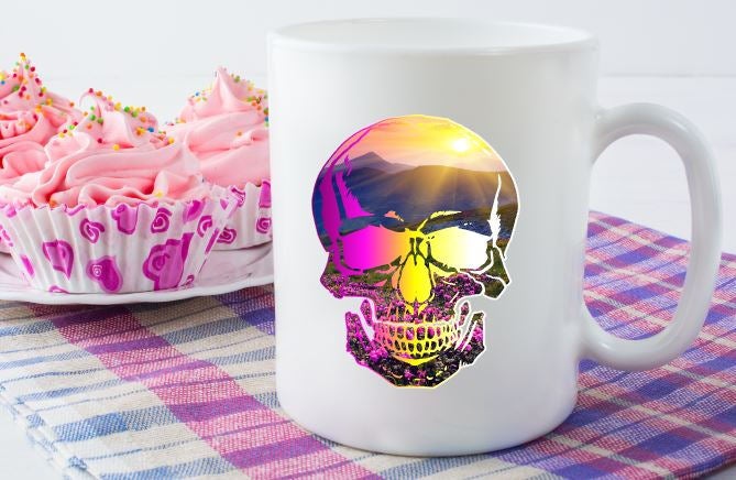 COLORFUL SKULL COFFEE MUG