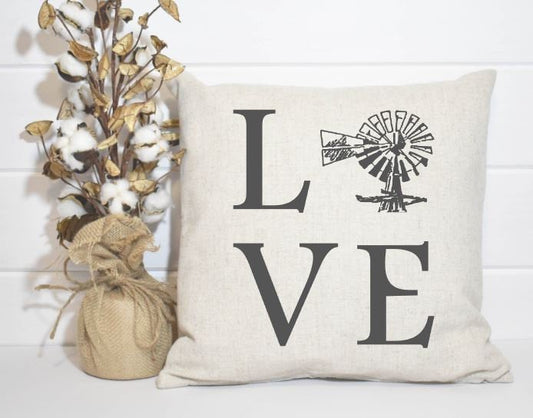 LOVE WINDMILL PILLOW COVER