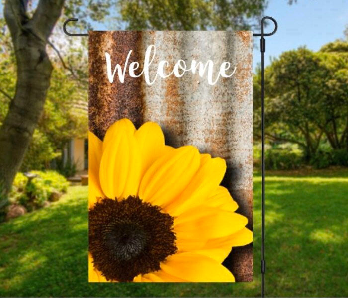 SUNFLOWER WELCOME GARDEN FALL FLAG