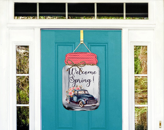 WELCOME SPRING FARM TRUCK SIGN