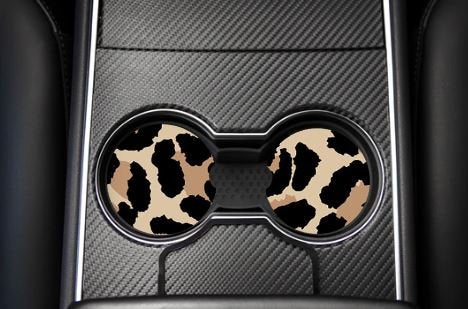 TAN LEOPARD CAR COASTER