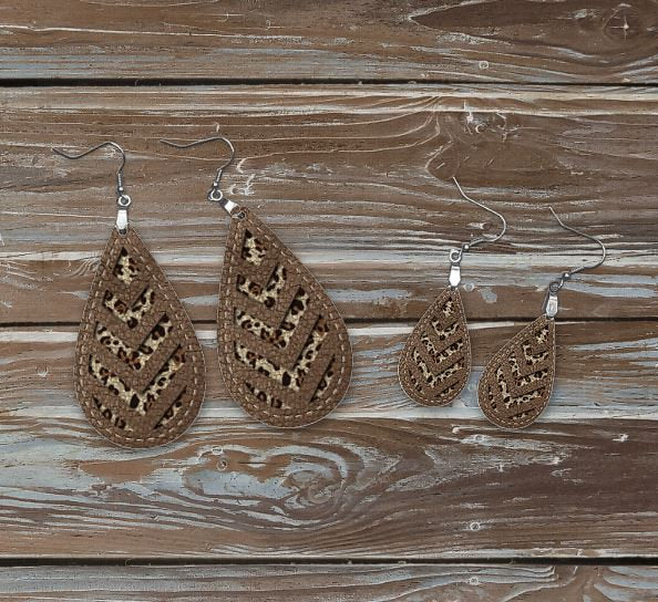 LEATHER CUT OUT EARRINGS