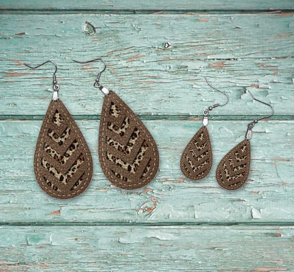 LEATHER CUT OUT EARRINGS