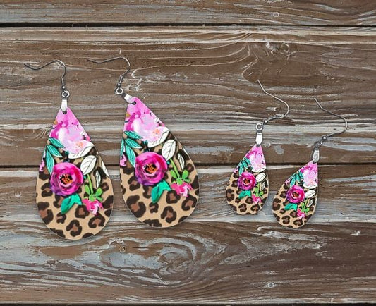 FLORAL CHEETAH EARRINGS