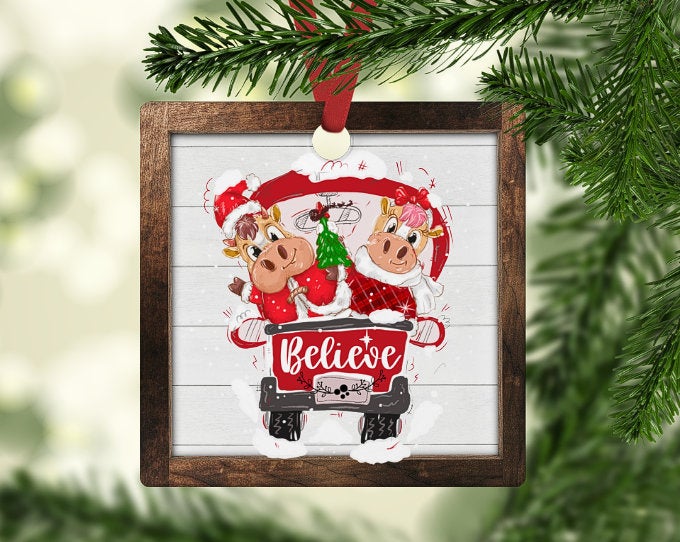 SANTA FARM ANIMALS CHRISTMAS ORNAMENT