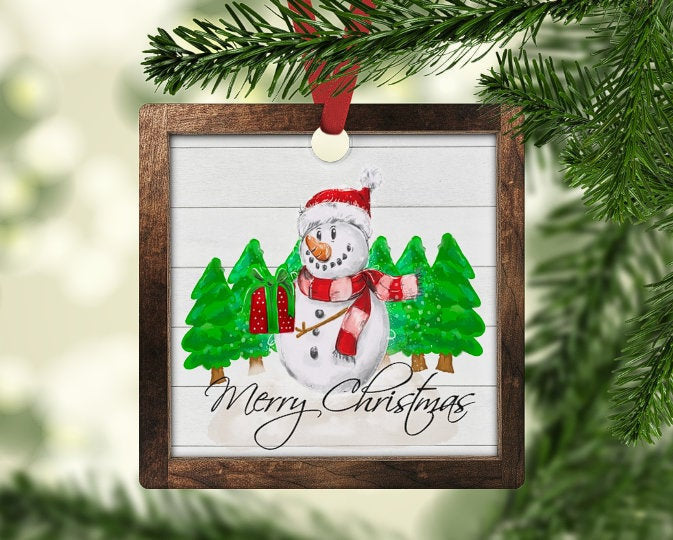 MERRY CHRISTMAS SNOWMAN ORNAMENT